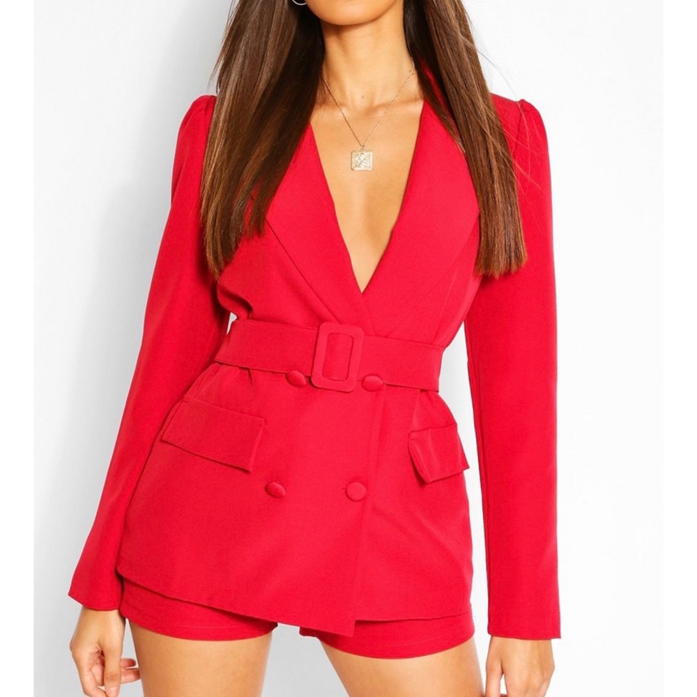 Boohoo Belted Blazer